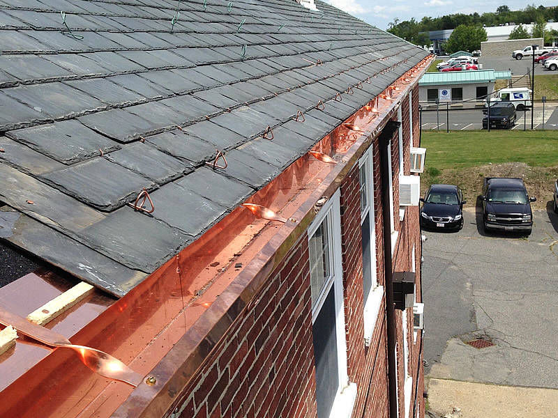 Aulson Company, Inc. - Historic Roof Framingham copper gutter slate cant